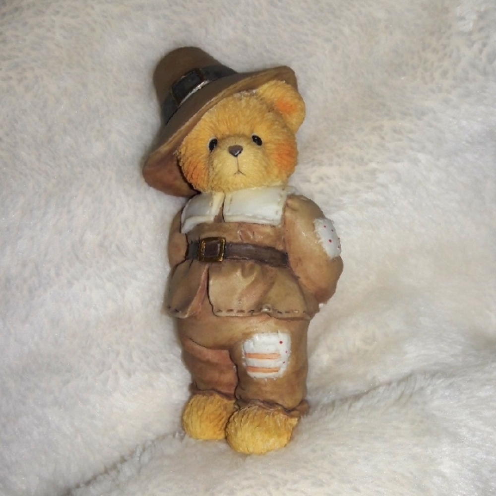 🐻 Cherished Teddies 1998 "Giving Thanks for Friends" Jedediah Boy Pilgrim Bear